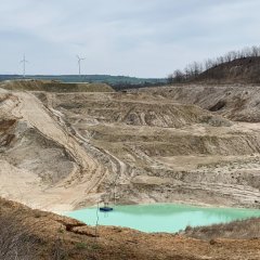 Tagebau der Fa. Sibelco heute in der Grube Doris ehemals Reindl-Stollen
